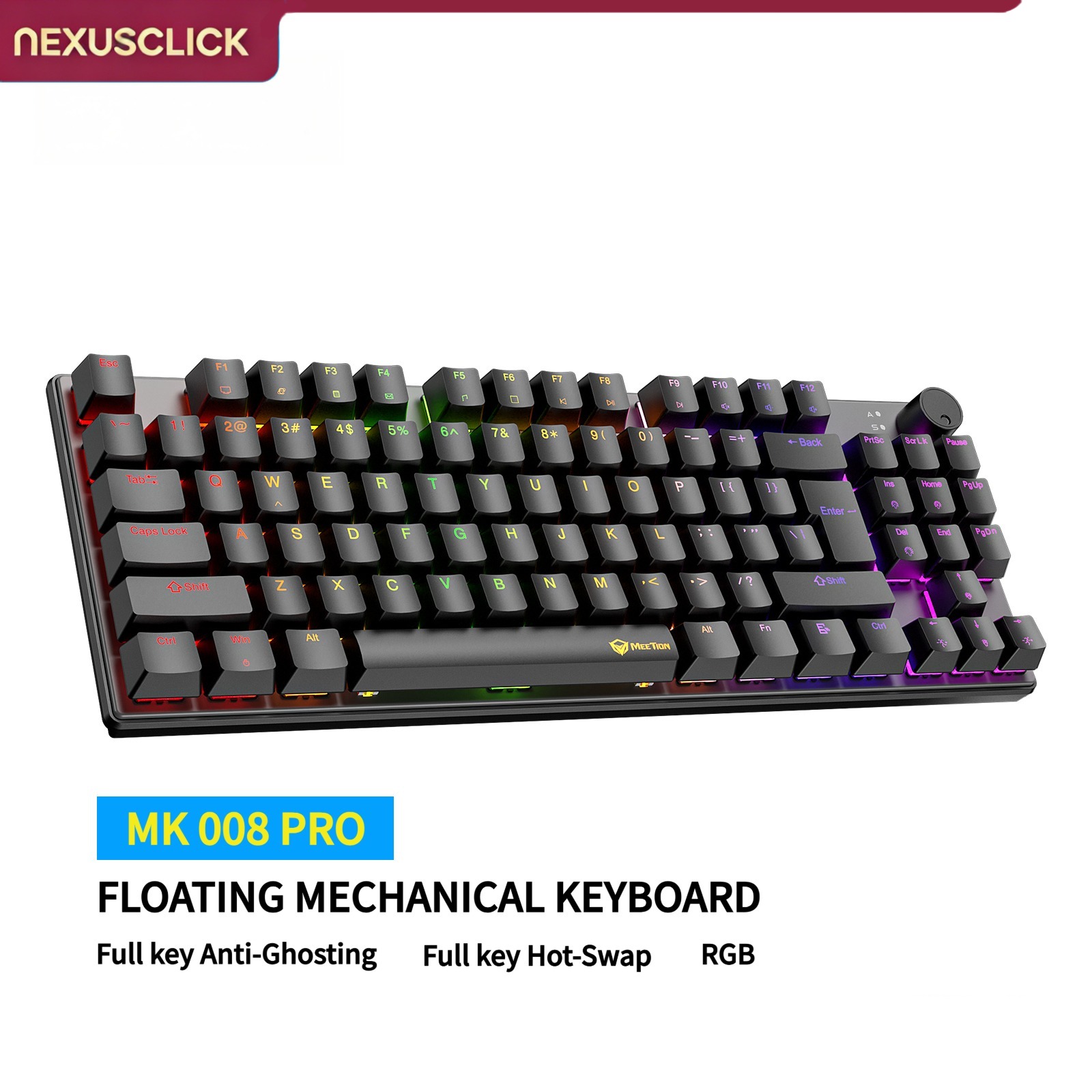 Anti-Ghosting Keyboard - Teclado Mecânico NexusClick 88 Teclas Hot