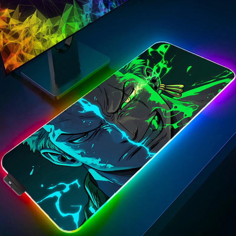 Pc Gaming Keyboard - Uma peça zoro mouse pad rgb