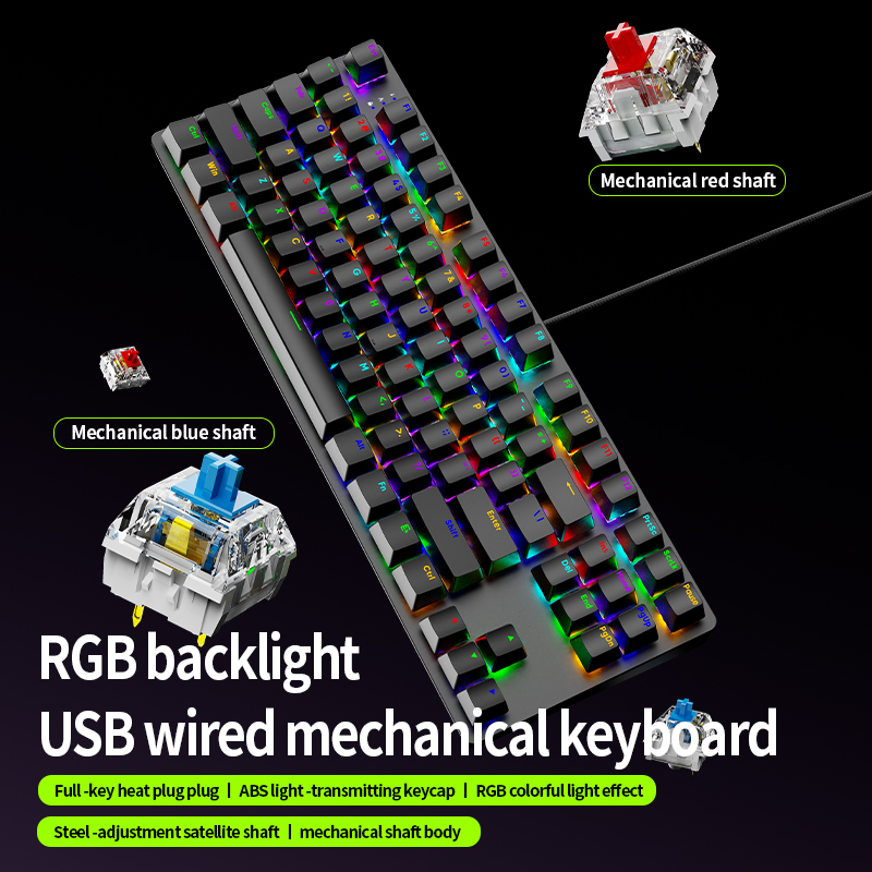 Anti-Ghosting Keyboard - Teclado Mecânico para Jogos AK87 com