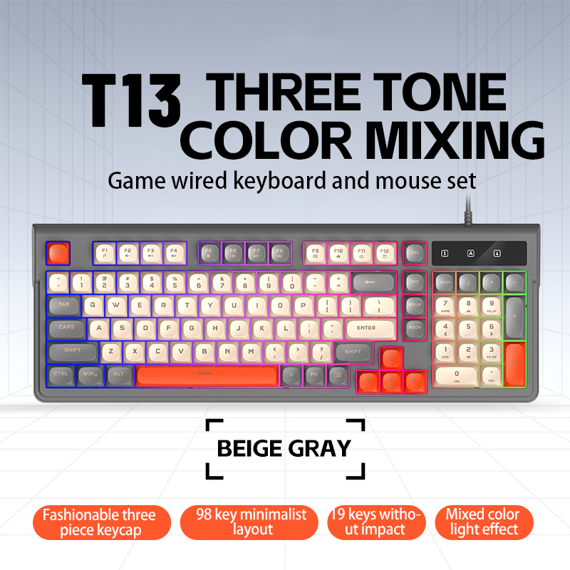 Anti-Ghosting Keyboard - Novo Teclado Gamer T13 com Fio,