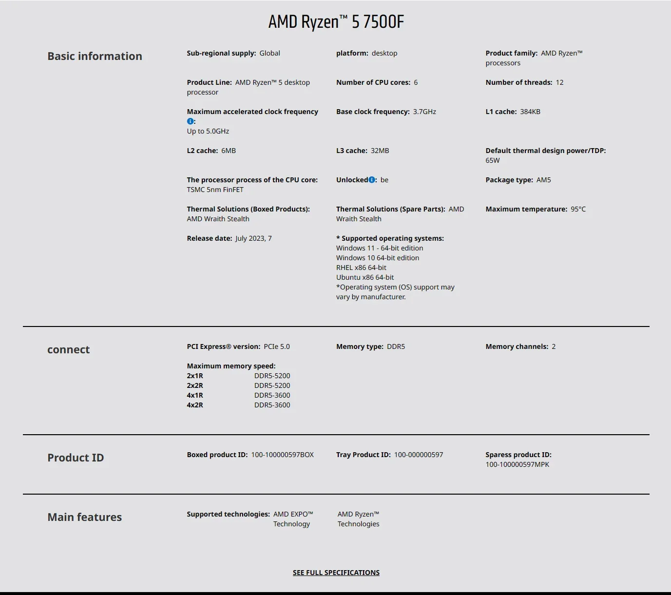 Processador AMD Ryzen 5 7500F  - Pc Gaming Amd Ryzen 5 avaliação e preço