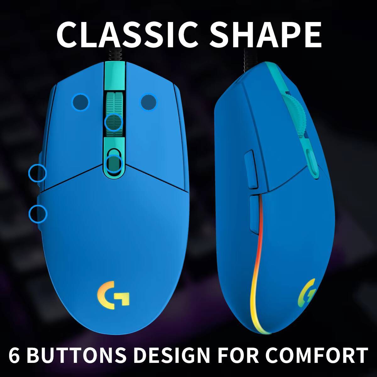 Mouse Gamer Logitech G203 LIGH - Pc Gaming Logitech avaliação e preço