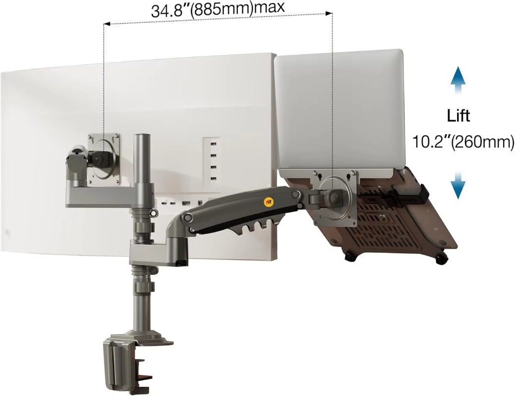Suporte para laptop combinado  - Dual Monitor Arm avaliação e preço