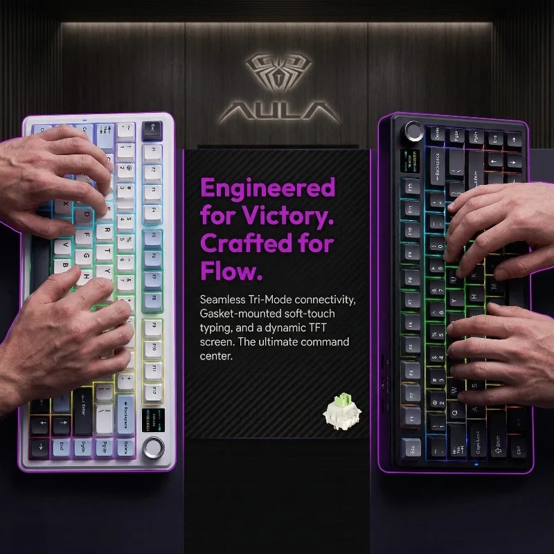 Teclado Mecânico AULA F75 Max, - Pc Gaming Keyboard avaliação e preço