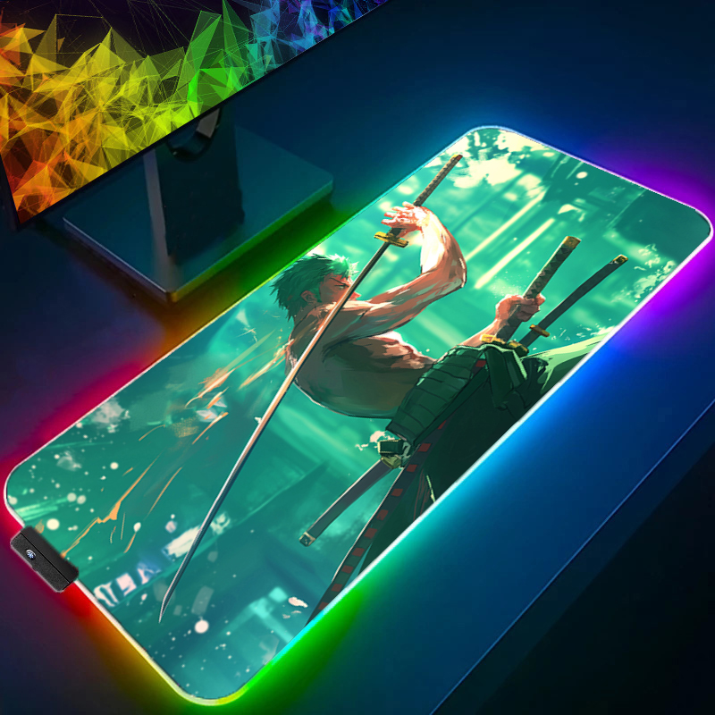 Uma peça zoro mouse pad rgb ac - Pc Gaming Keyboard avaliação e preço