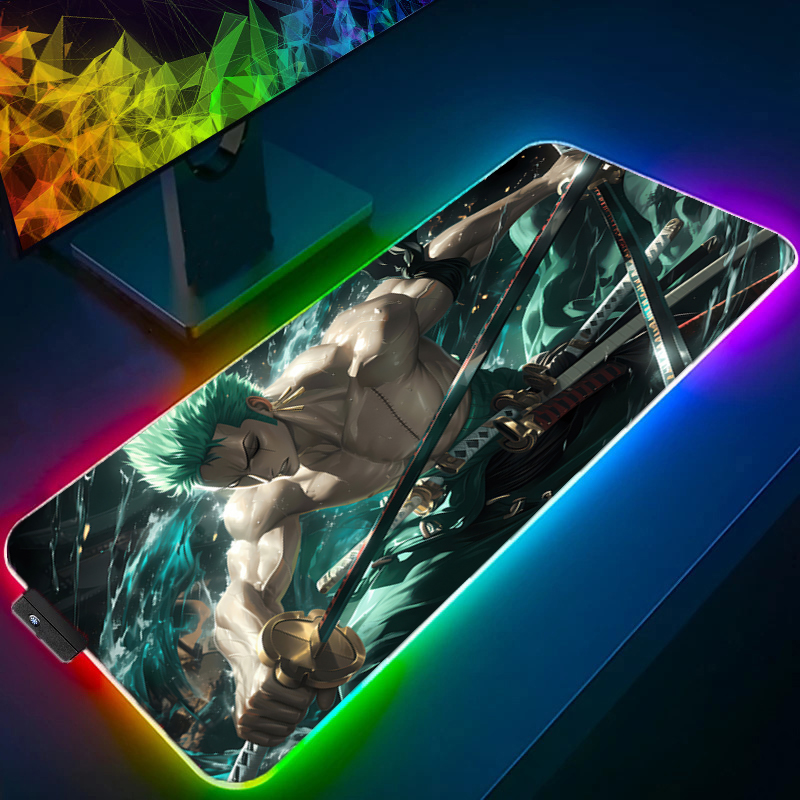 Uma peça zoro mouse pad rgb ac - Pc Gaming Keyboard avaliação e preço