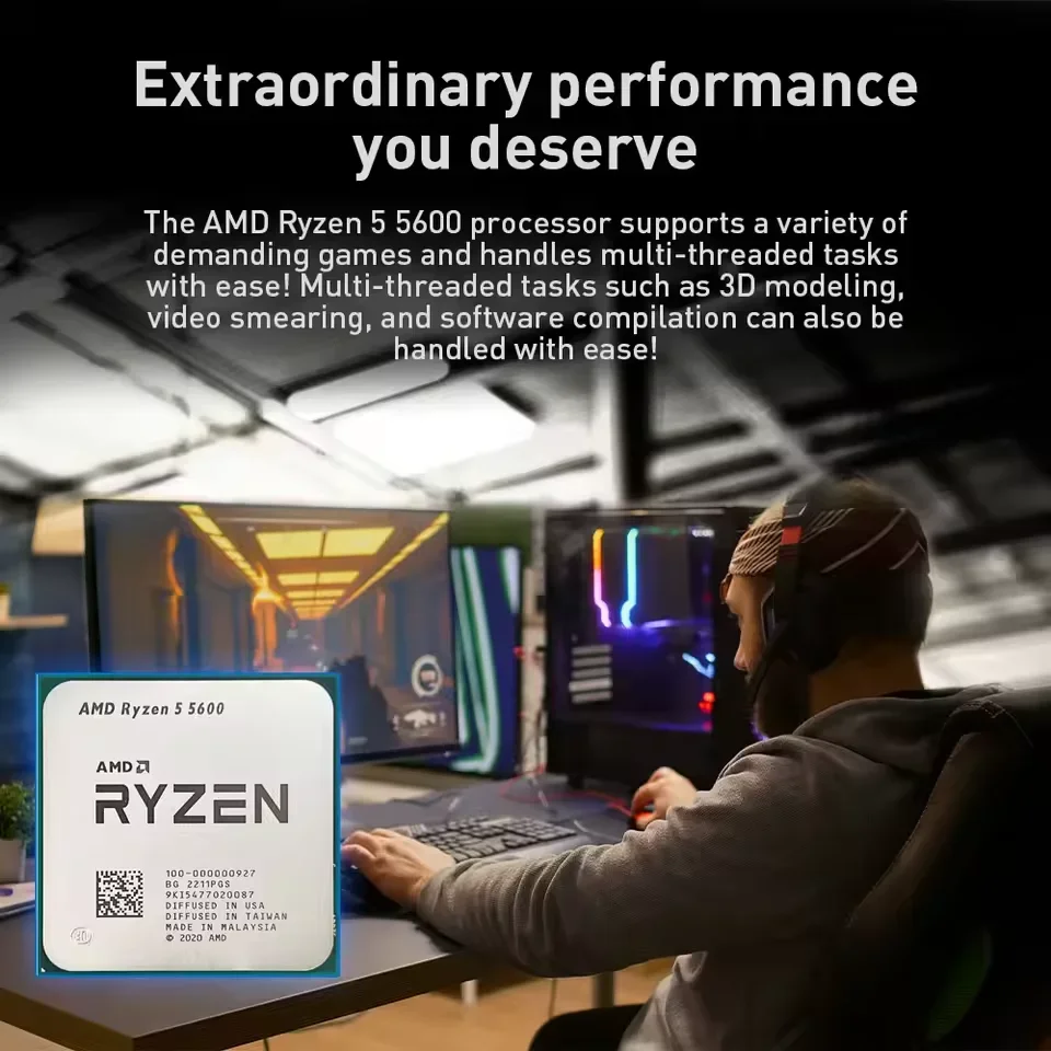 Processador AMD Ryzen 5 5600,  - Pc Gaming Amd Ryzen 5 avaliação e preço