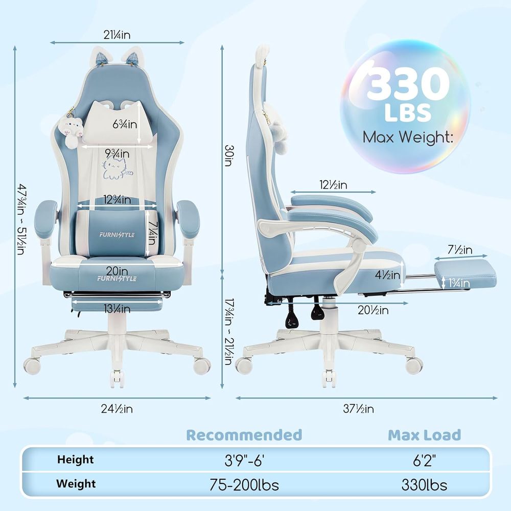 Cadeira de Jogos Ergonômica Az - Gaming Chair avaliação e preço