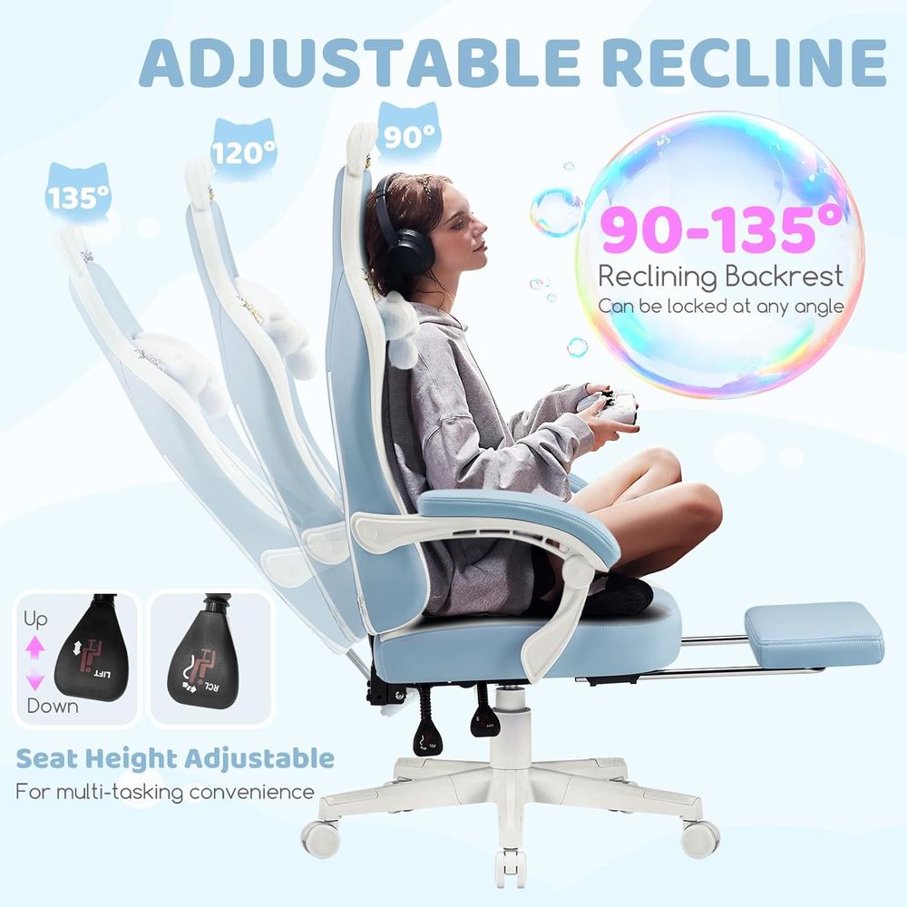 Cadeira de Jogos Ergonômica Az - Gaming Chair avaliação e preço