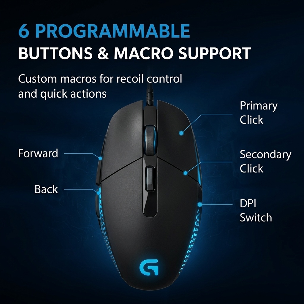 Mouse Óptico Com Fio Logitech  - Pc Gaming Logitech avaliação e preço